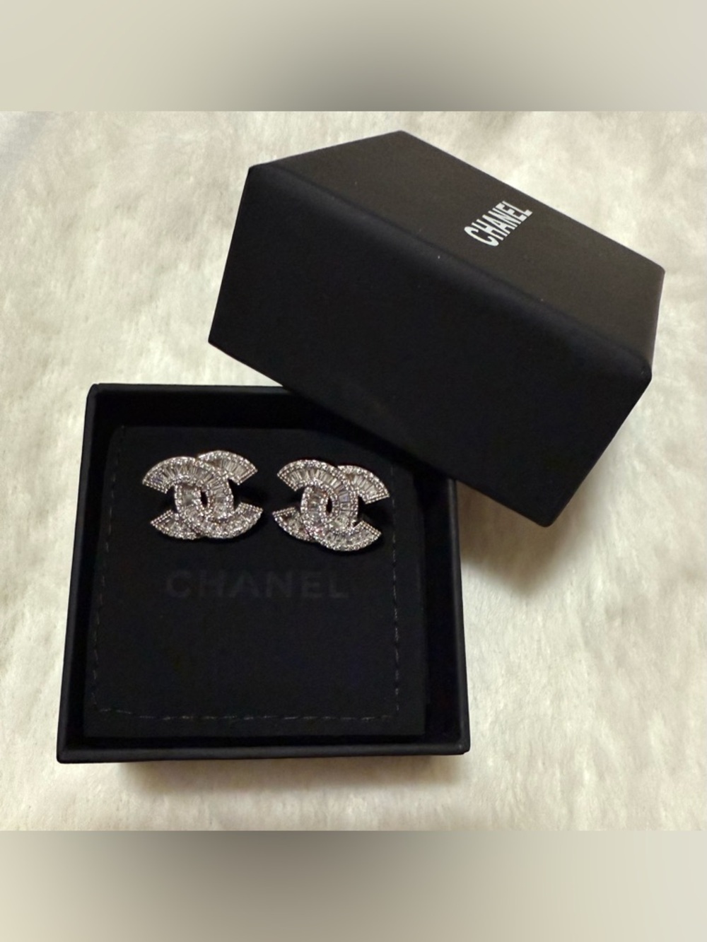 Stunning Crystal CC Stud Earrings